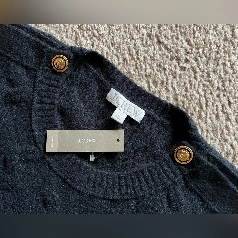 NWT J Crew Cable-knit Sweater Wool Alpaca Blend Buttons in Supersoft Yarn Sz XXL